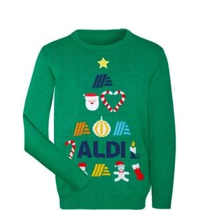 Aldi Gear Green Christmas Sweater Size Large
